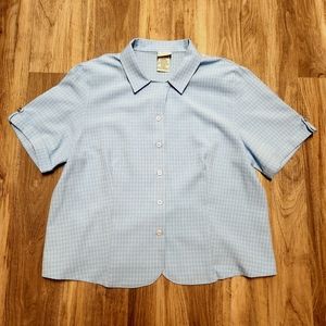 Blue White Plaid Button-up White Stag shirt XL